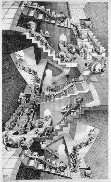 ..  " " (M.C. Escher "House of stairs")