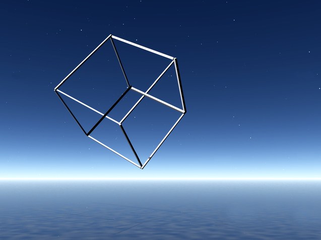 Impossible cube over sea