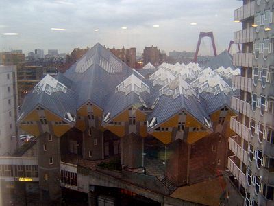 Cube Houses looks like snow-covered mountains