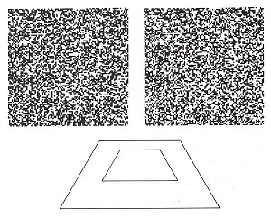 Random-dot stereogram by Bela Julesz, and the floating square