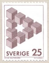 Postage stamp with Reutersvärd's triangle