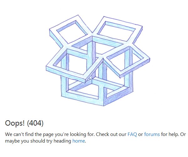 Dropbox 404 page