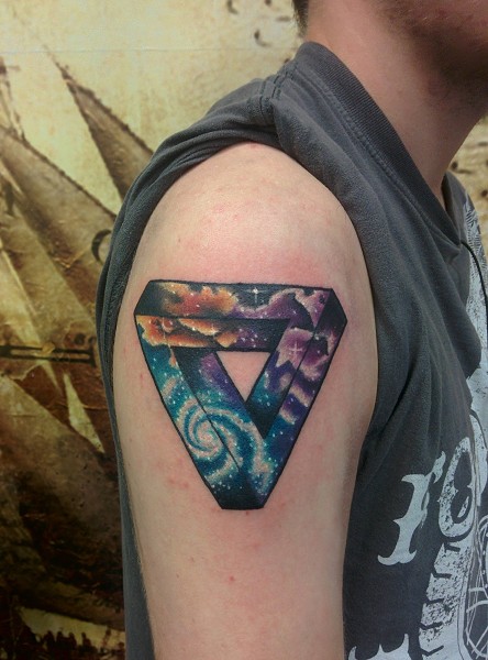 Cosmic Penrose Triangle by Darren Bishop @ Low Key Tattoo, Glasgow,  Scotland : r/tattoos