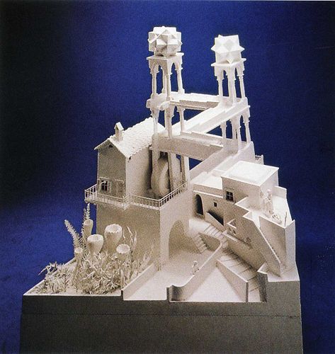 Sculpture of Escher's Waterfall by Shigeo Fukuda