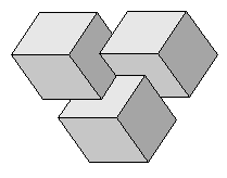 Невозможный треугольник из трех кубов