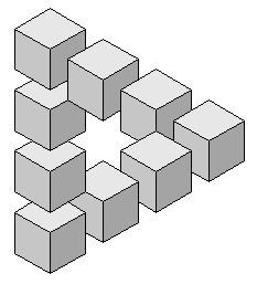Невозможный треугольник из девяти кубов